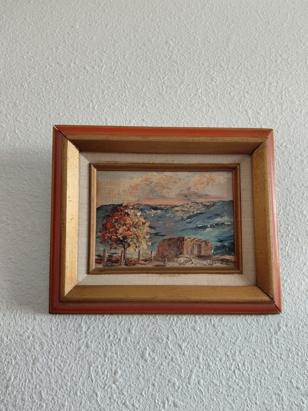 SOLD SOLD Painting Wall Art in Orange and Gold